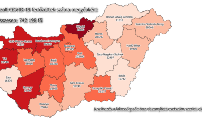 Covid terkep megye210416