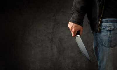 Criminal with large sharp knife
