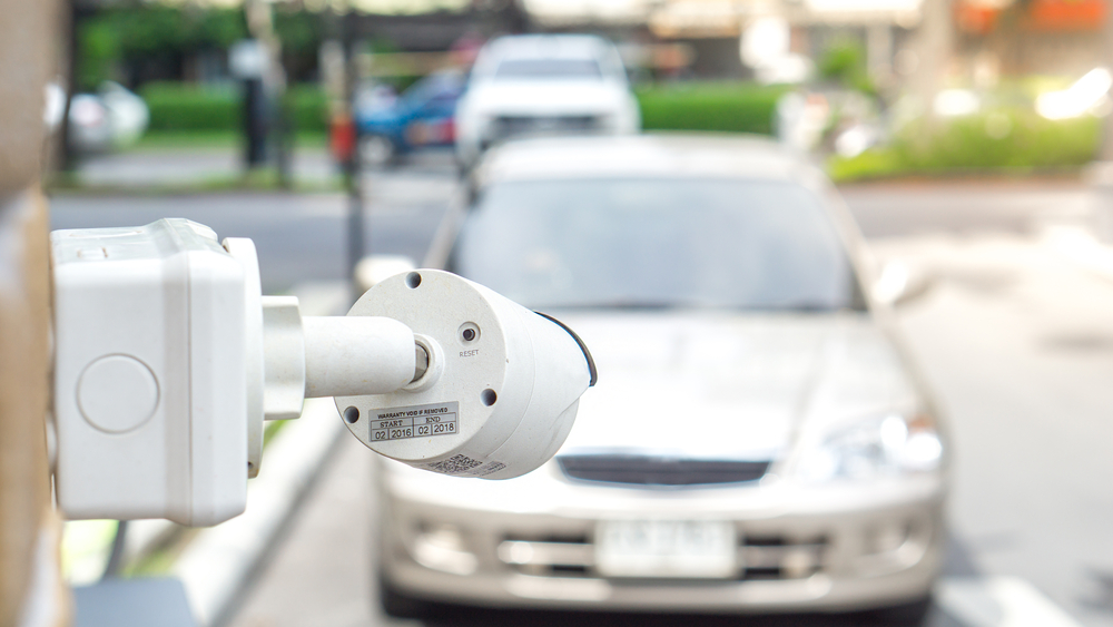 Security,Equipment,Concept, ,Cctv,Camera,Surveillance,On,Car,Parking