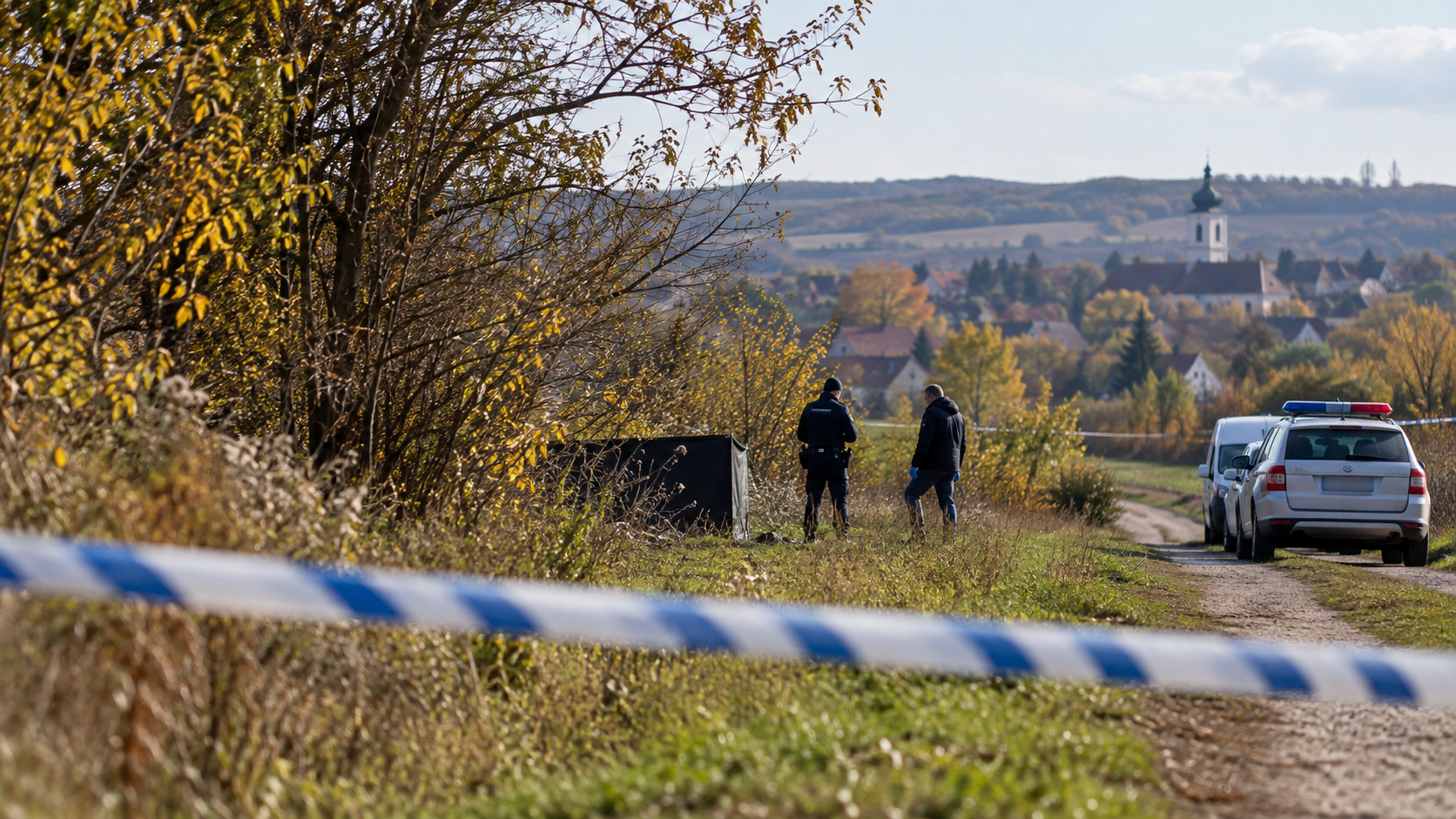 Őszi vidéki rendőrségi helyszínlelés